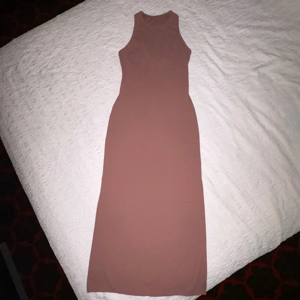 Like New Lululemon Get Going Midi Dress Red Dust Nulu Racerback Tank Size 4 S - Picture 13 of 15